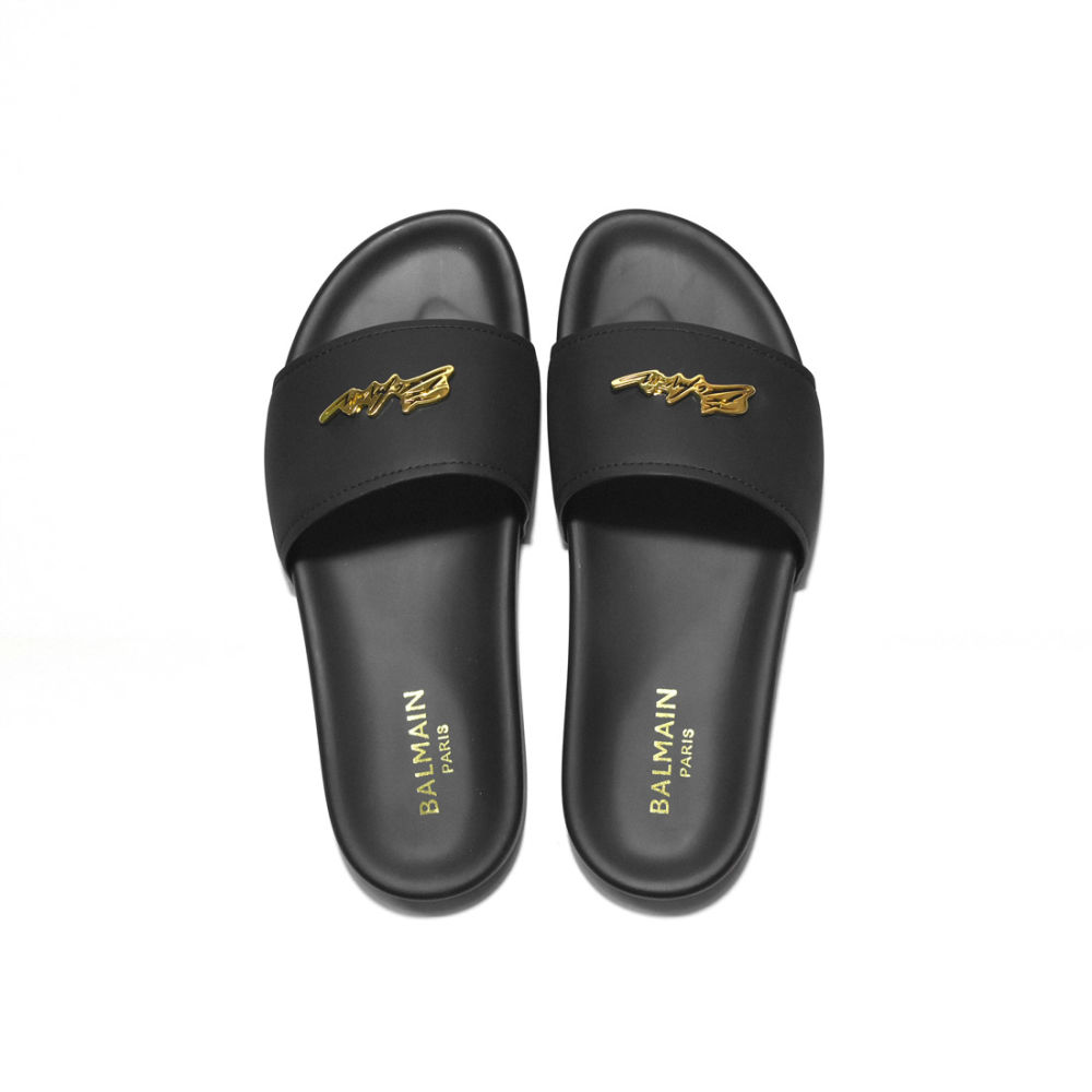 Balmain Black Premium Quality Men's Flip-flops-3