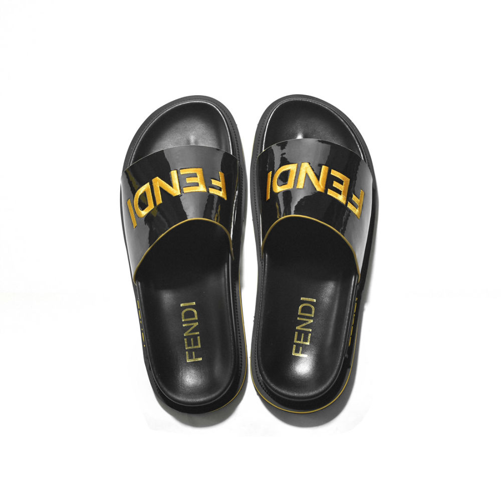 Fendi Black Premium Quality Men's Flip-flops-3