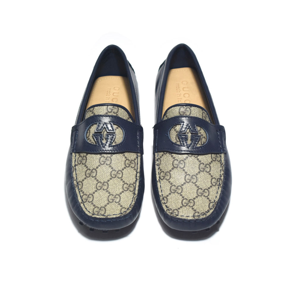 Gucci Blue Interlocking G Driver Loafers-3