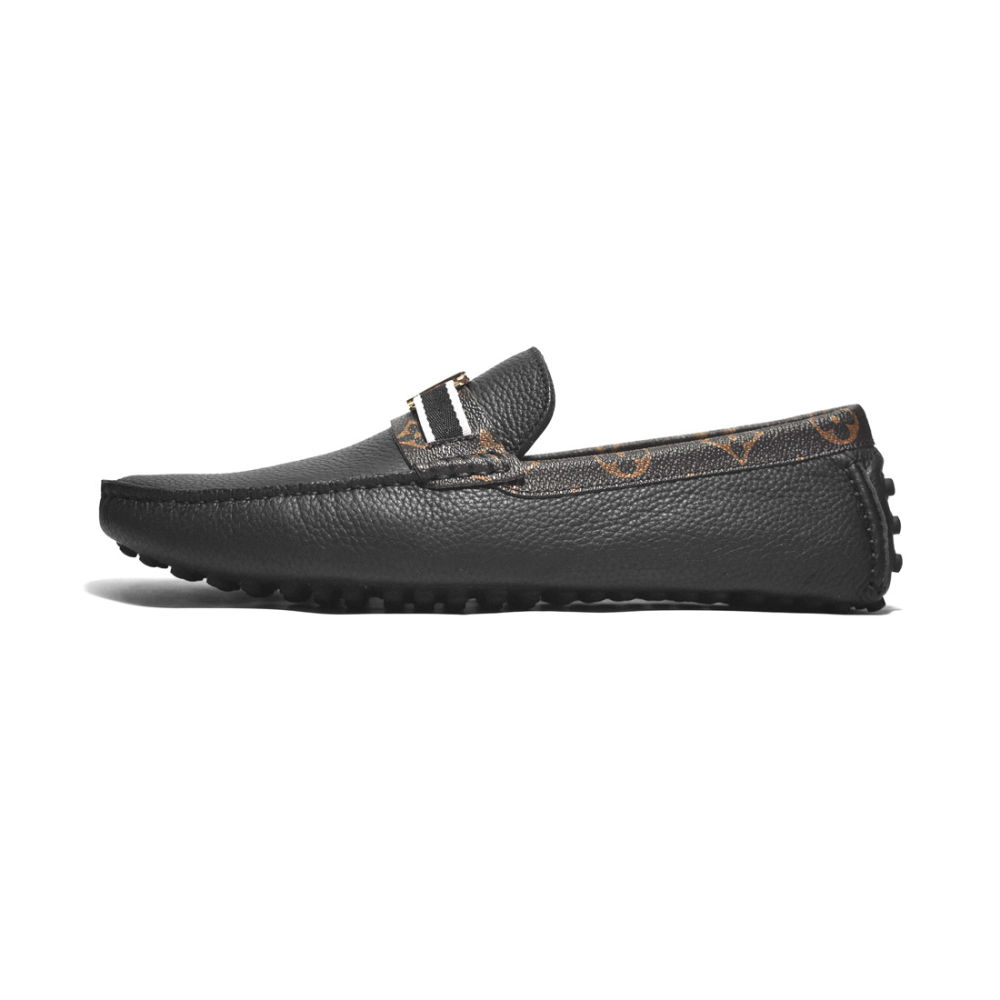 Louis Vuitton Monogram Logo Black Loafers-1