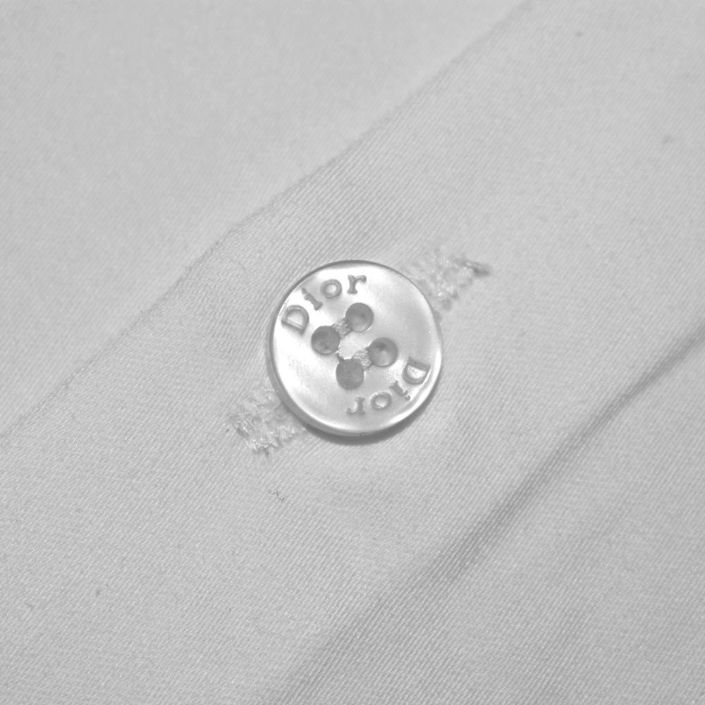 Dior White Oblique Pattern Pocket Logo Shirt-4