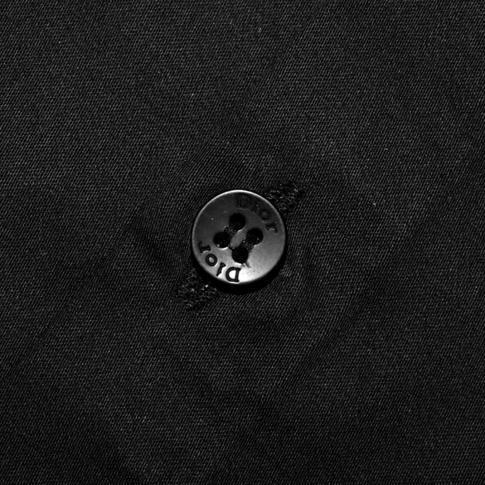 Dior Black Oblique Pattern Pocket Logo Shirt-4