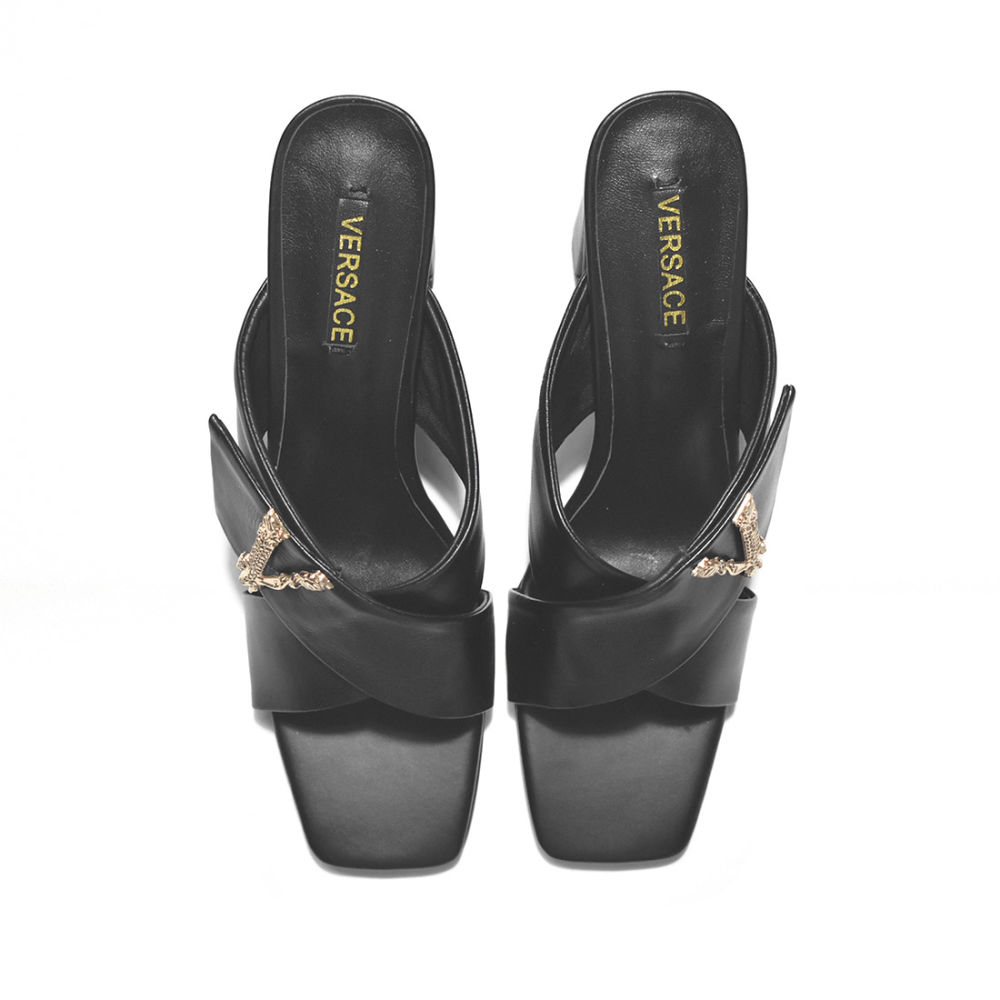 Versace Black Premium Quality Heels Sandals-5