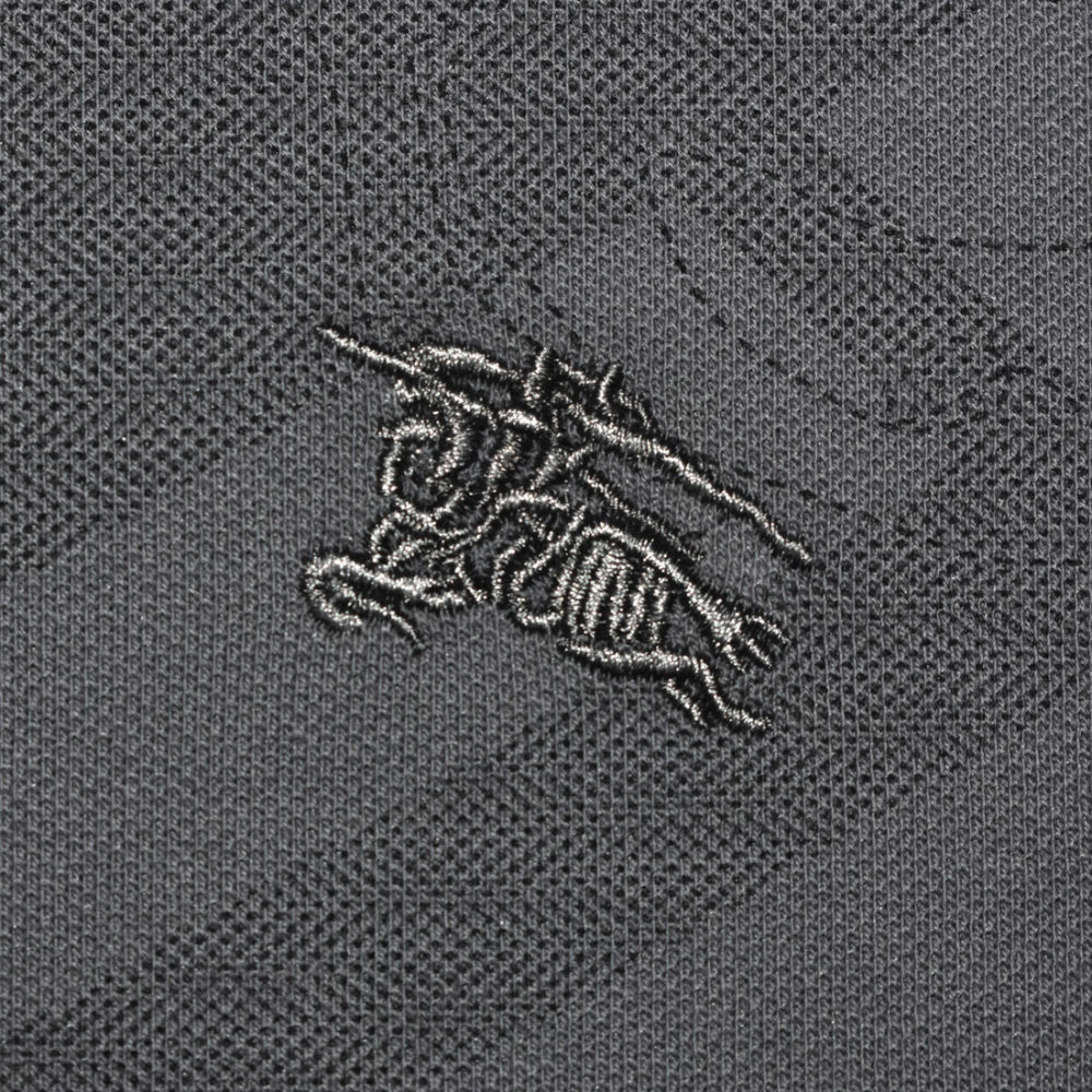 Burberry Grey Checks Printed Polo T-shirt-3