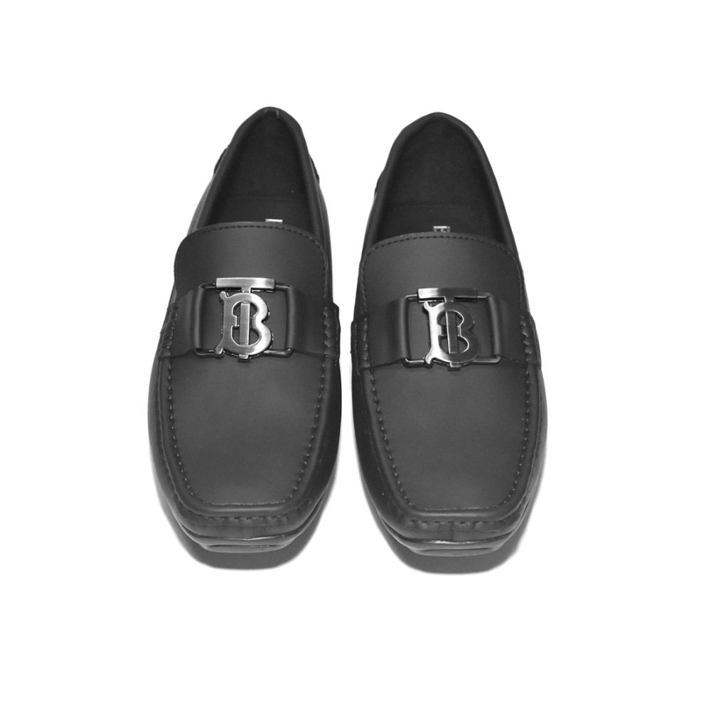 Burberry Matte Black Premium Quality Leather Loafers-3