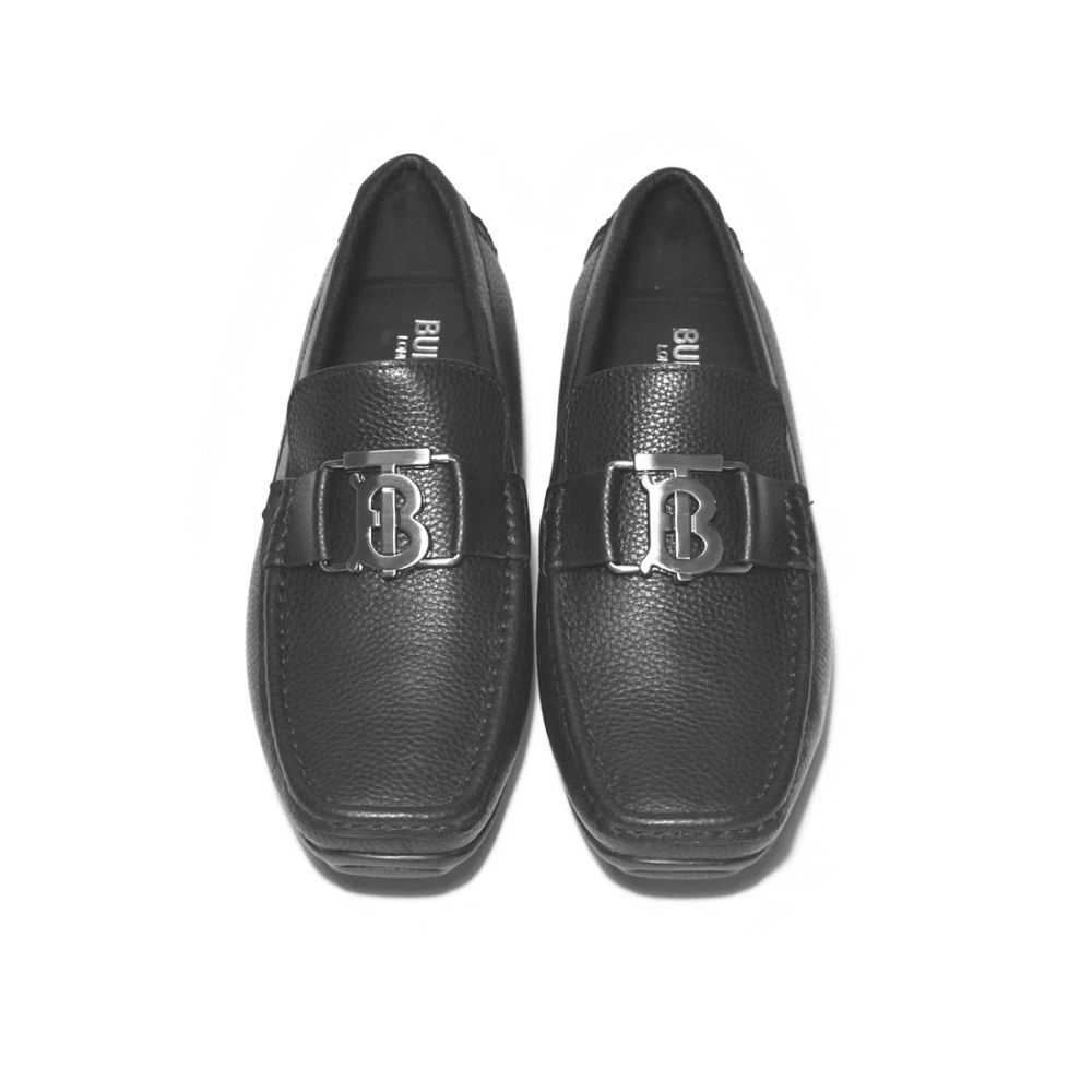 Burberry TB Black Premium Leather Loafers-3