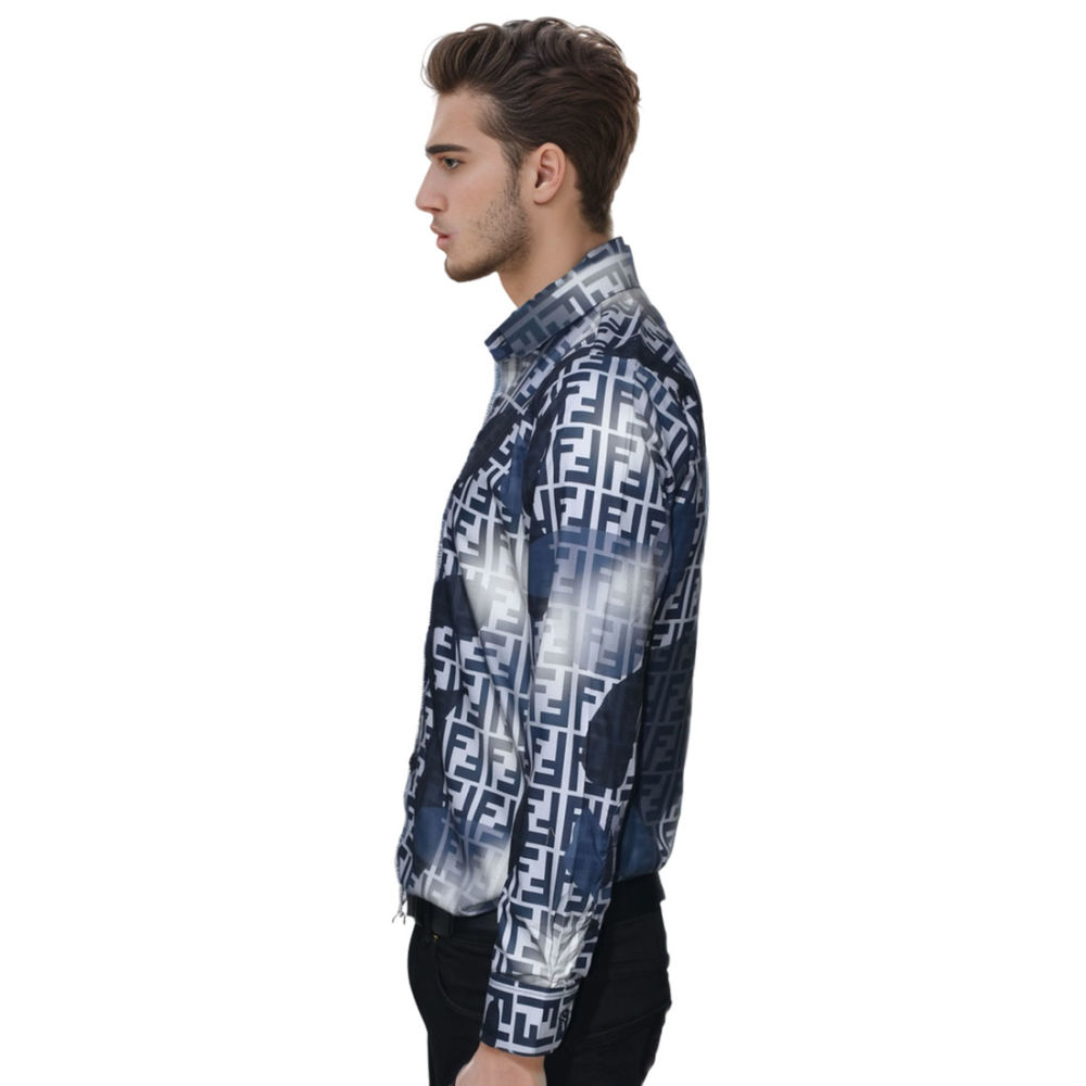 Fendi Blue Premium Quality Shirt-2