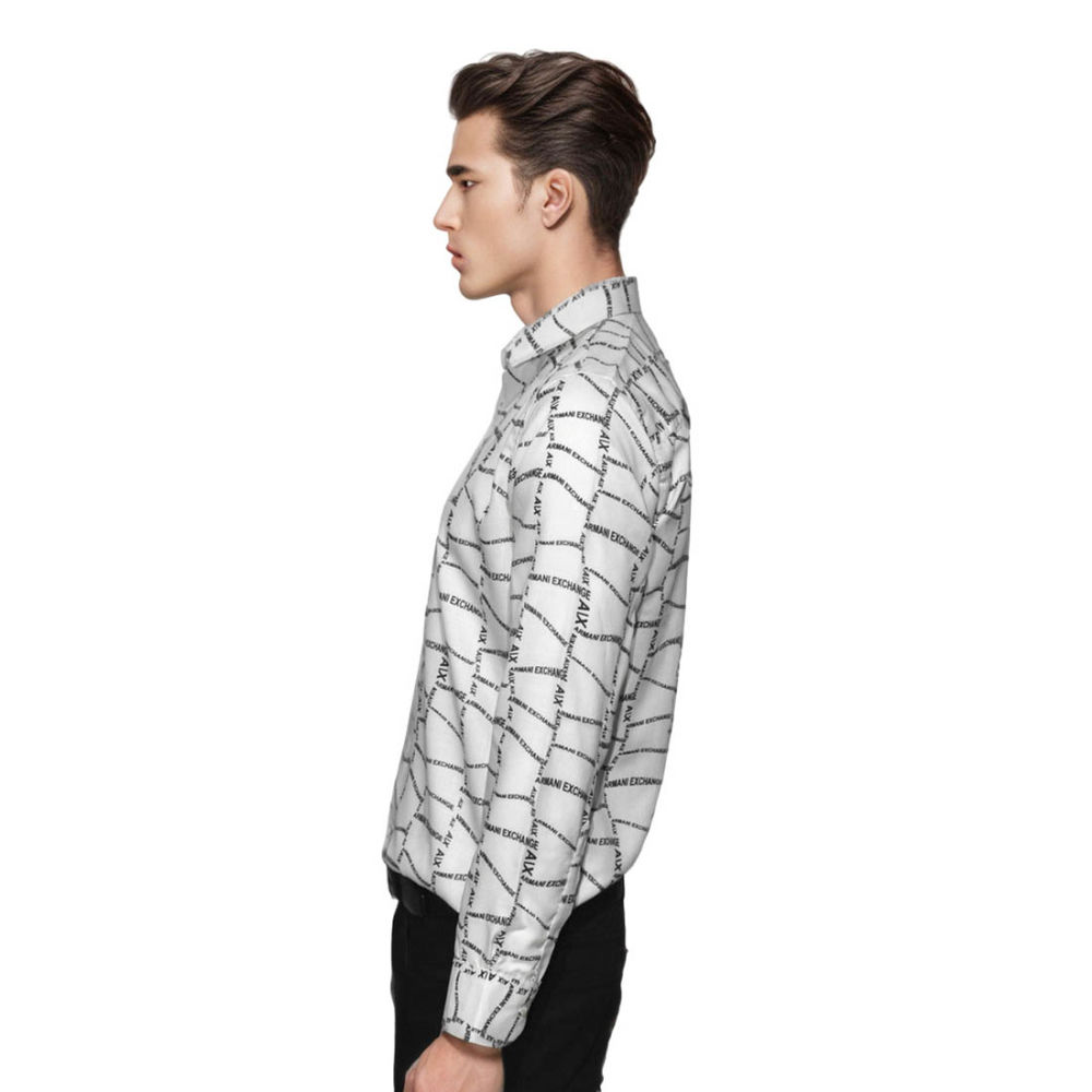Armani Exchange logo Print White Premium Shirt-thumb-2