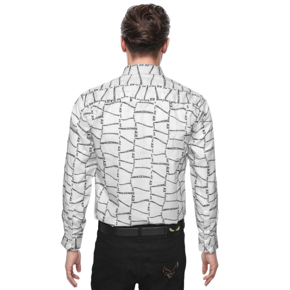 Armani Exchange logo Print White Premium Shirt-thumb-1