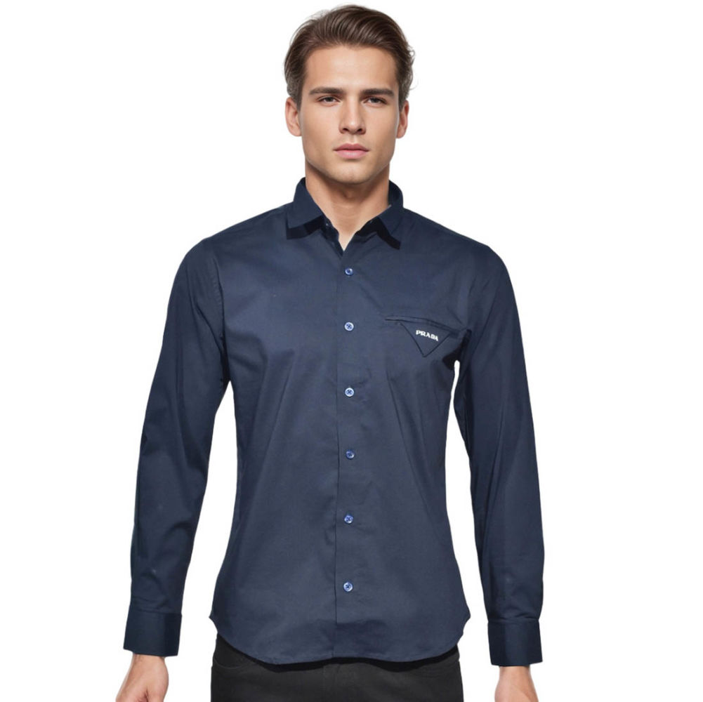 Prada Navy Blue Premium Quality Shirt-thumb-7