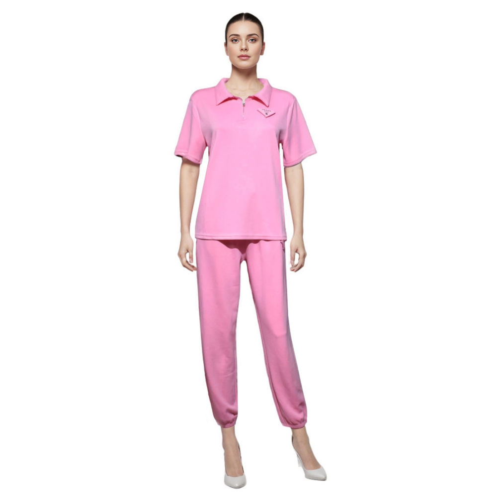 Prada logo Print Pink Premium Co-ord Set-1