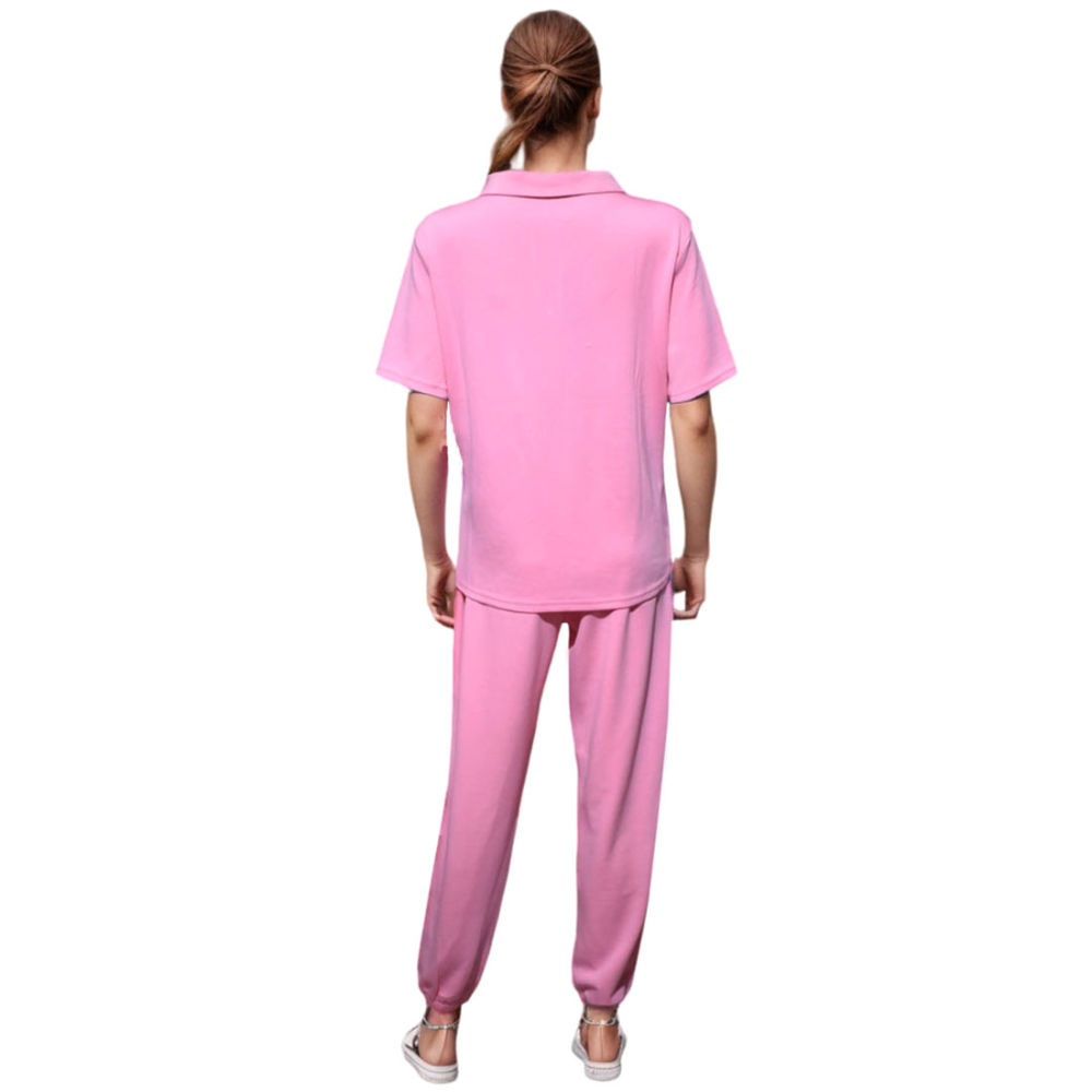 Prada logo Print Pink Premium Co-ord Set-2