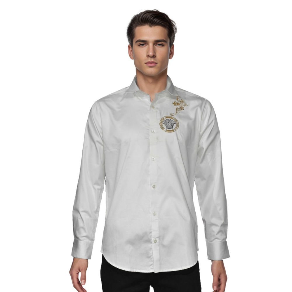 Versace Medusa Embroidered White Premium Shirt-thumb-6