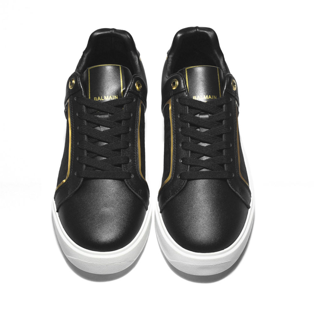 Balmain B-Court Black & White Monogram Sneakers-3