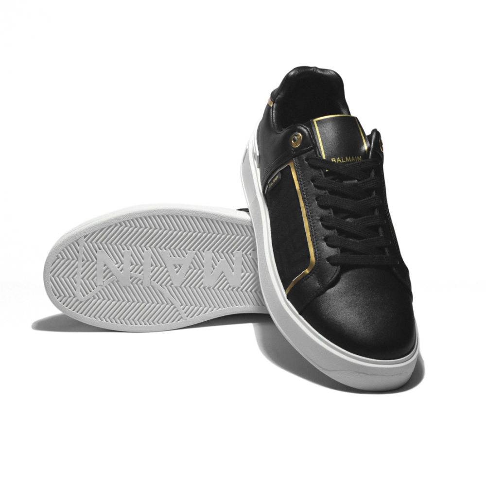 Balmain B-Court Black & White Monogram Sneakers-5