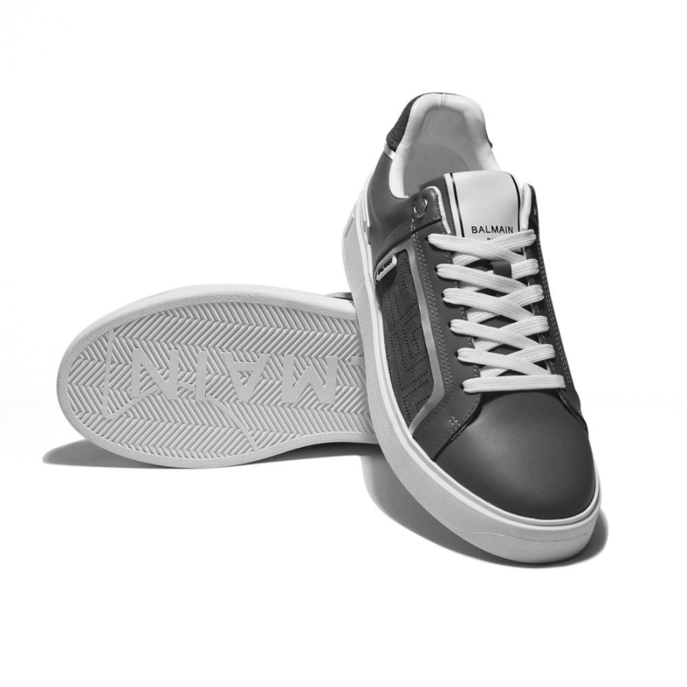 Balmain B-Court Monogram Grey Premium Sneakers-5