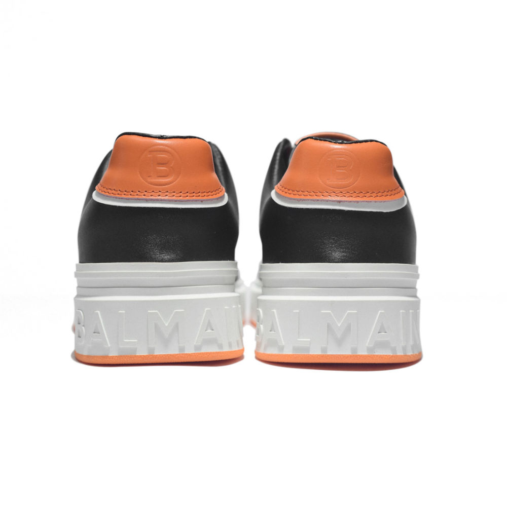 Balmain B-Court Black & Orange Premium Sneakers-4