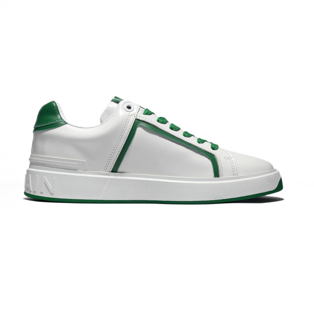 Balmain B-Court White & Green Premium Sneakers-1