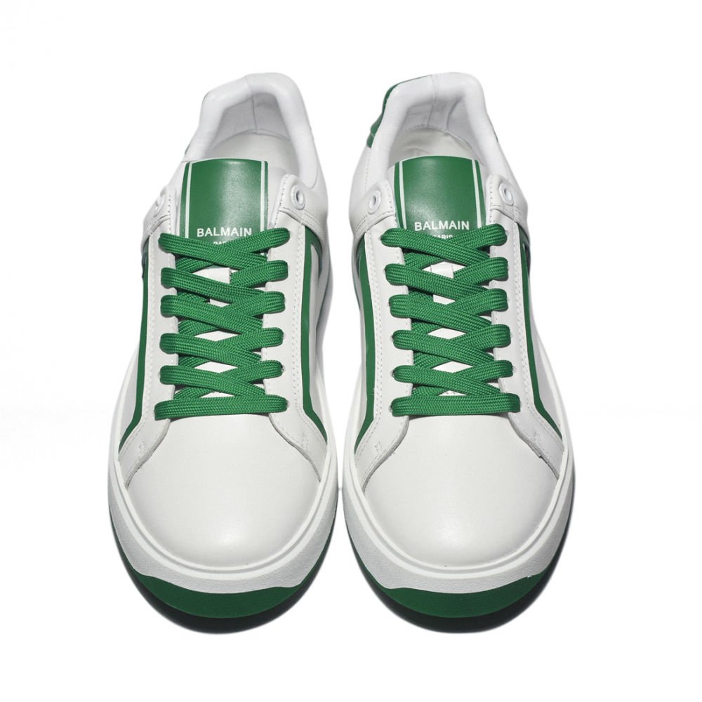 Balmain B-Court White & Green Premium Sneakers-3