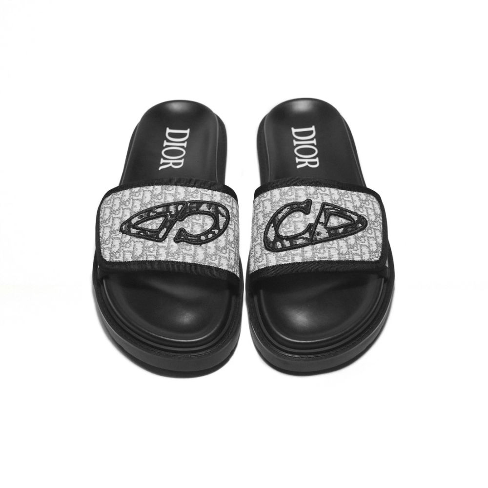 Dior Grey Premium Luxury Men's Flip-flops-4