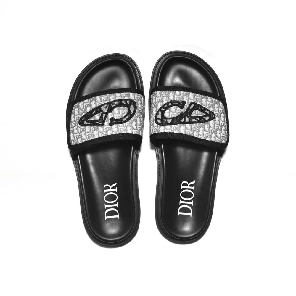 Dior Grey Premium Luxury Men's Flip-flops-3