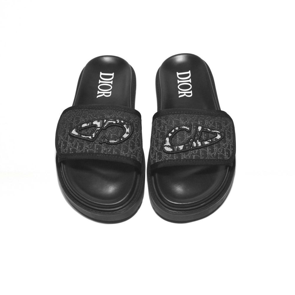 Dior Black Premium Luxury Men's Flip-flops-4