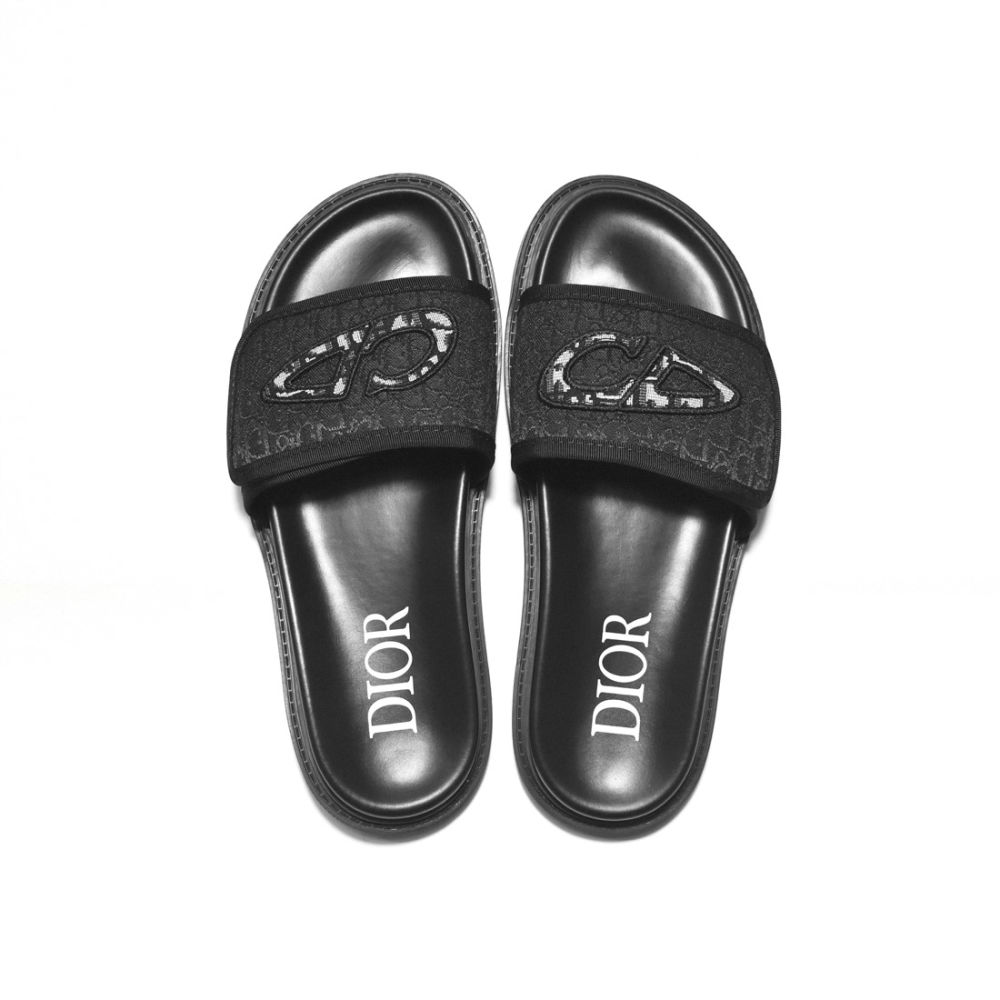 Dior Black Premium Luxury Men's Flip-flops-3