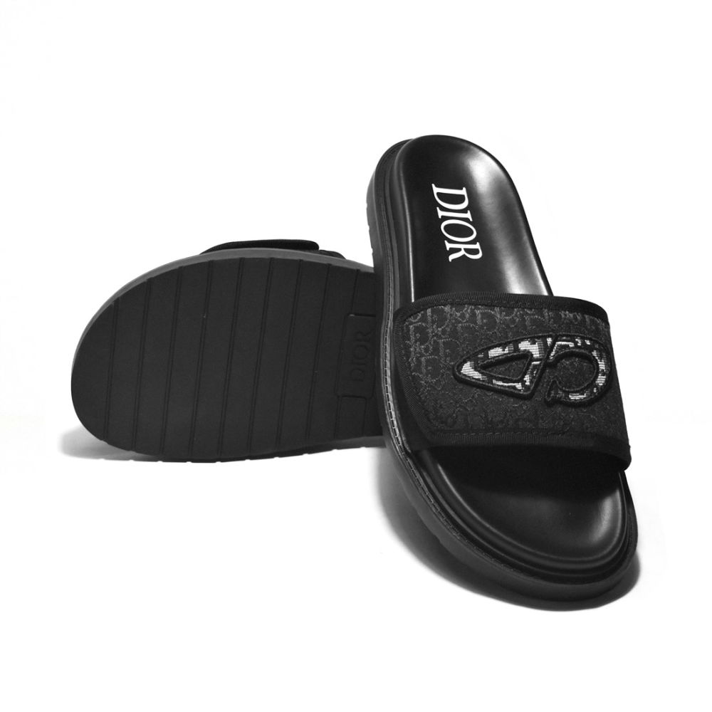 Dior Black Premium Luxury Men's Flip-flops-6