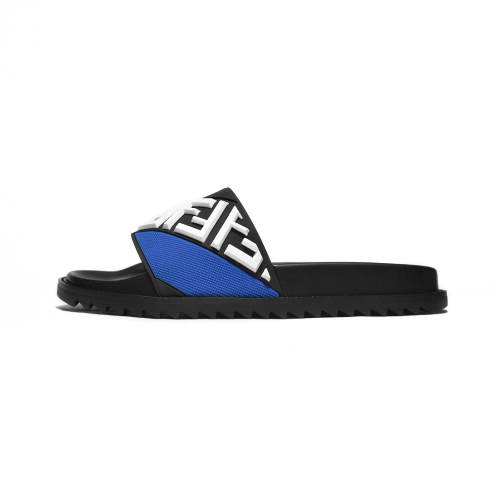Fendi Embossed logo Black & Blue Premium Flip-flops-1
