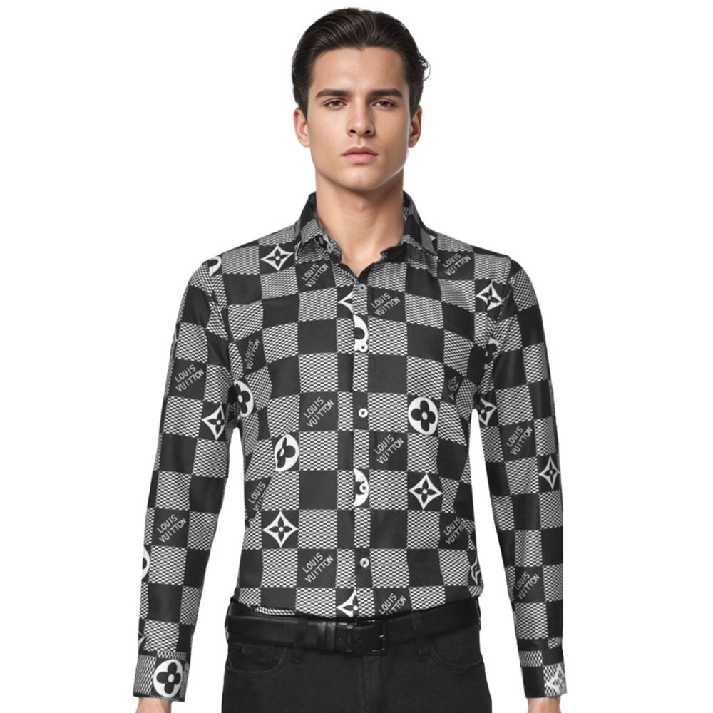 Louis Vuitton Monogram Black Luxury Cotton Shirt-thumb-0
