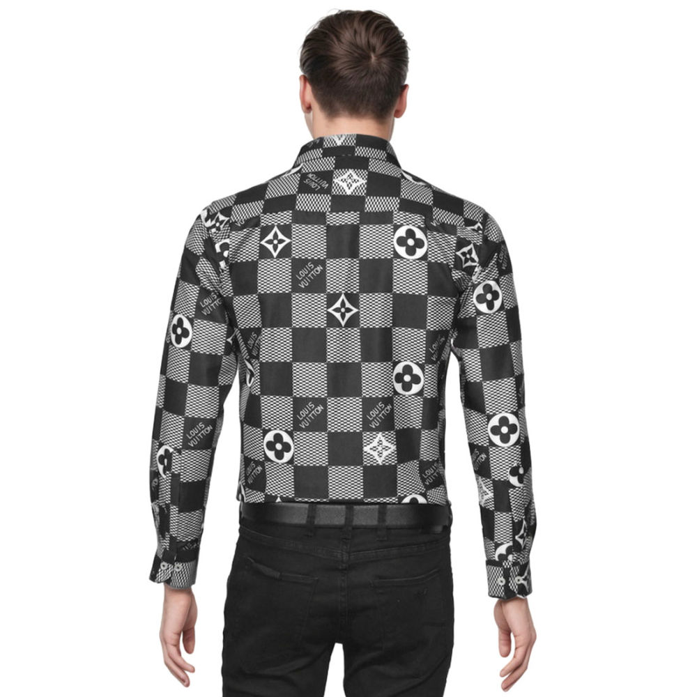 Louis Vuitton Monogram Black Luxury Cotton Shirt-thumb-1