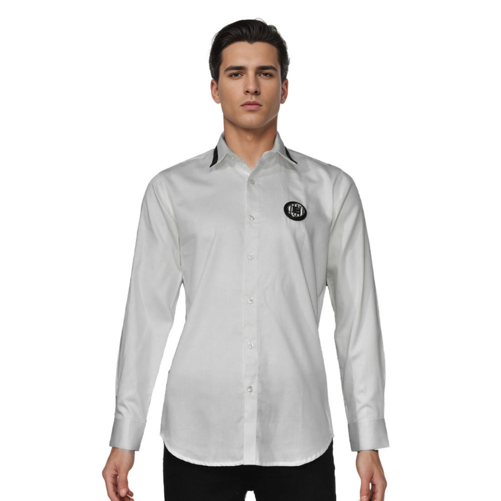 Balmain logo Icon White Premium Cotton Shirt-6