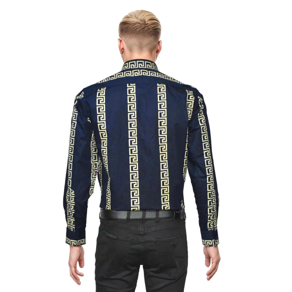 Versace Navy Blue logo Print Premium Shirt-1