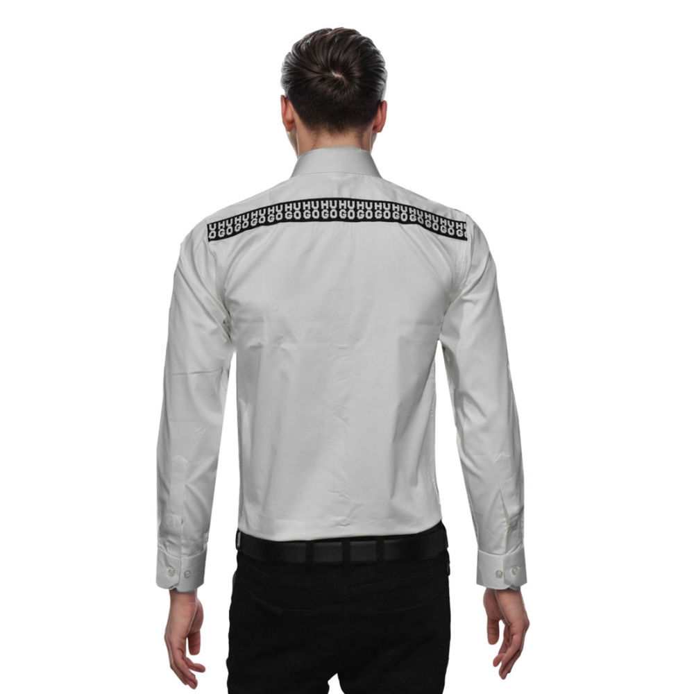 Boss White Premium Quality Cotton Shirt-1