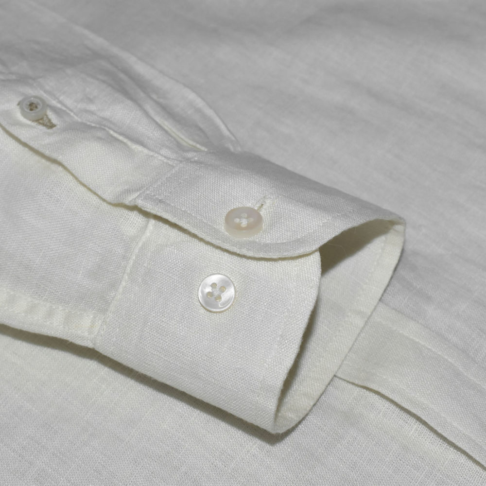 Emporio Armani Embroidered Cream Premium Shirt-5
