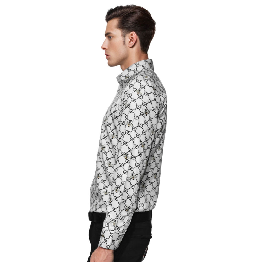 Gucci logo Print White Premium Luxury Shirt-thumb-2