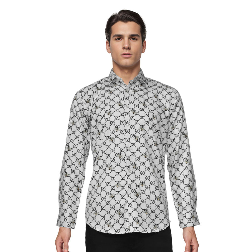Gucci logo Print White Premium Luxury Shirt-thumb-6