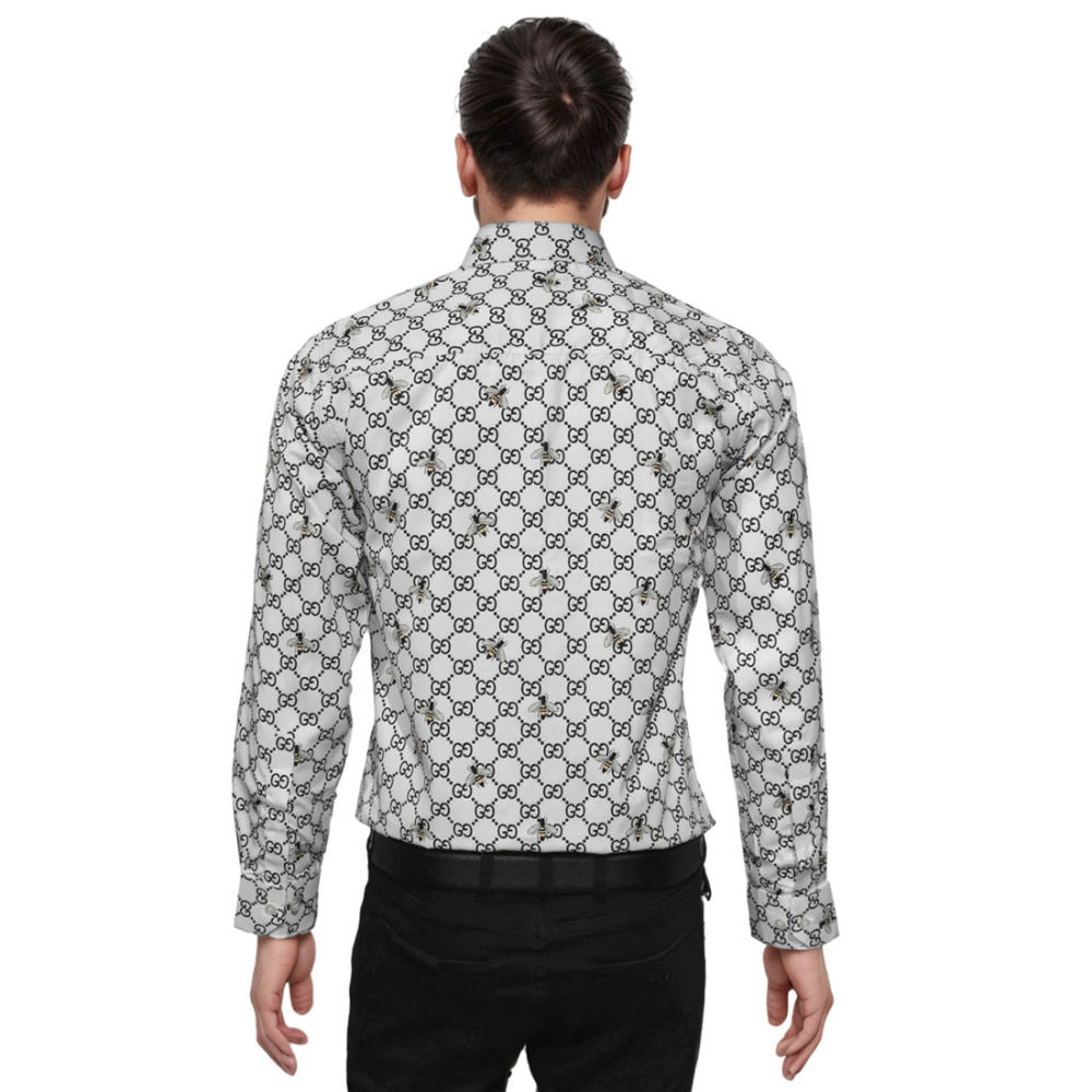 Gucci logo Print White Premium Luxury Shirt-thumb-1