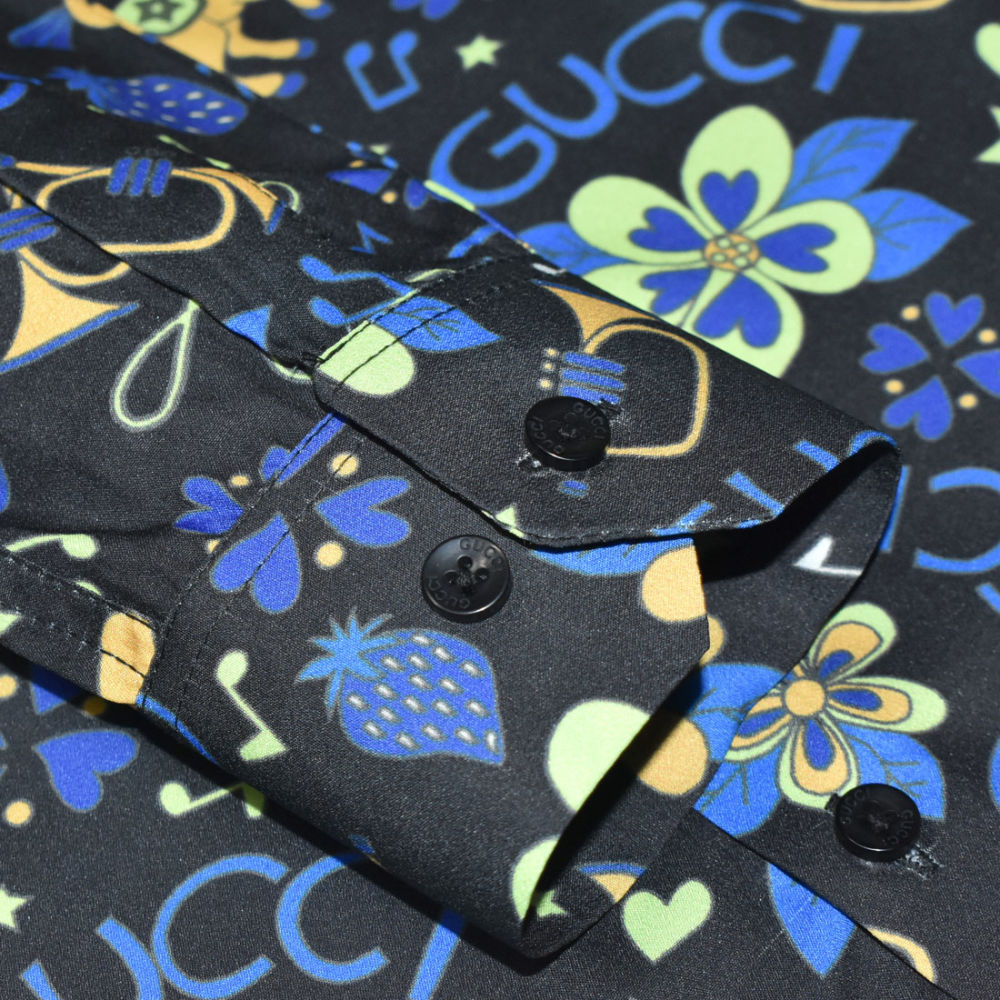 Gucci Black Premium Printed Cotton Shirt-5