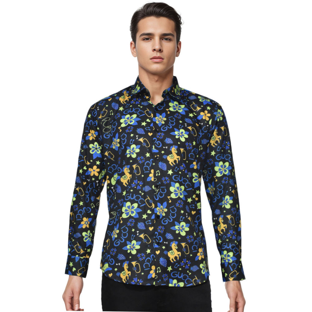 Gucci Black Premium Printed Cotton Shirt-6