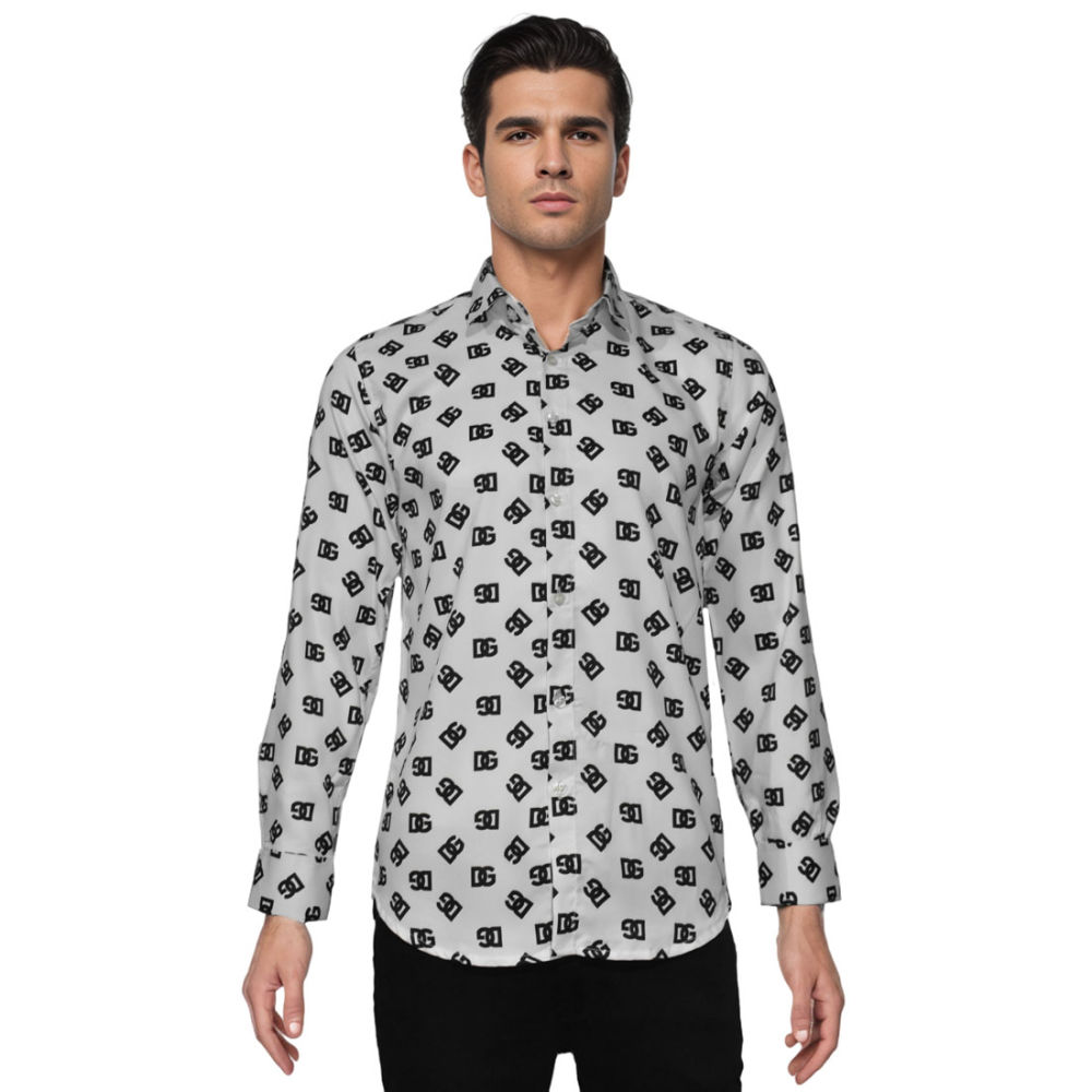 Dolce & Gabbana All Over Printed White Cotton Shirt-6
