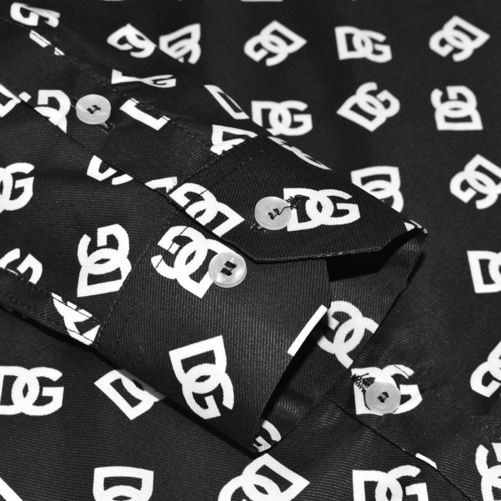 Dolce & Gabbana All Over Printed Black Cotton Shirt-5