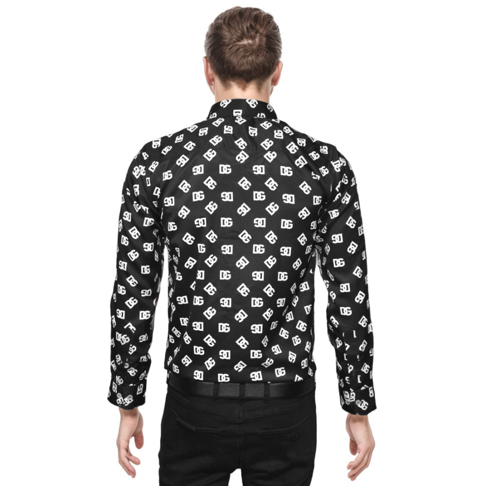 Dolce & Gabbana All Over Printed Black Cotton Shirt-1