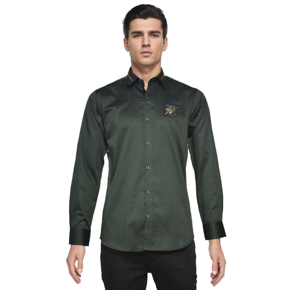 Burberry TB Tiger Embroidered Green Premium Shirt-5