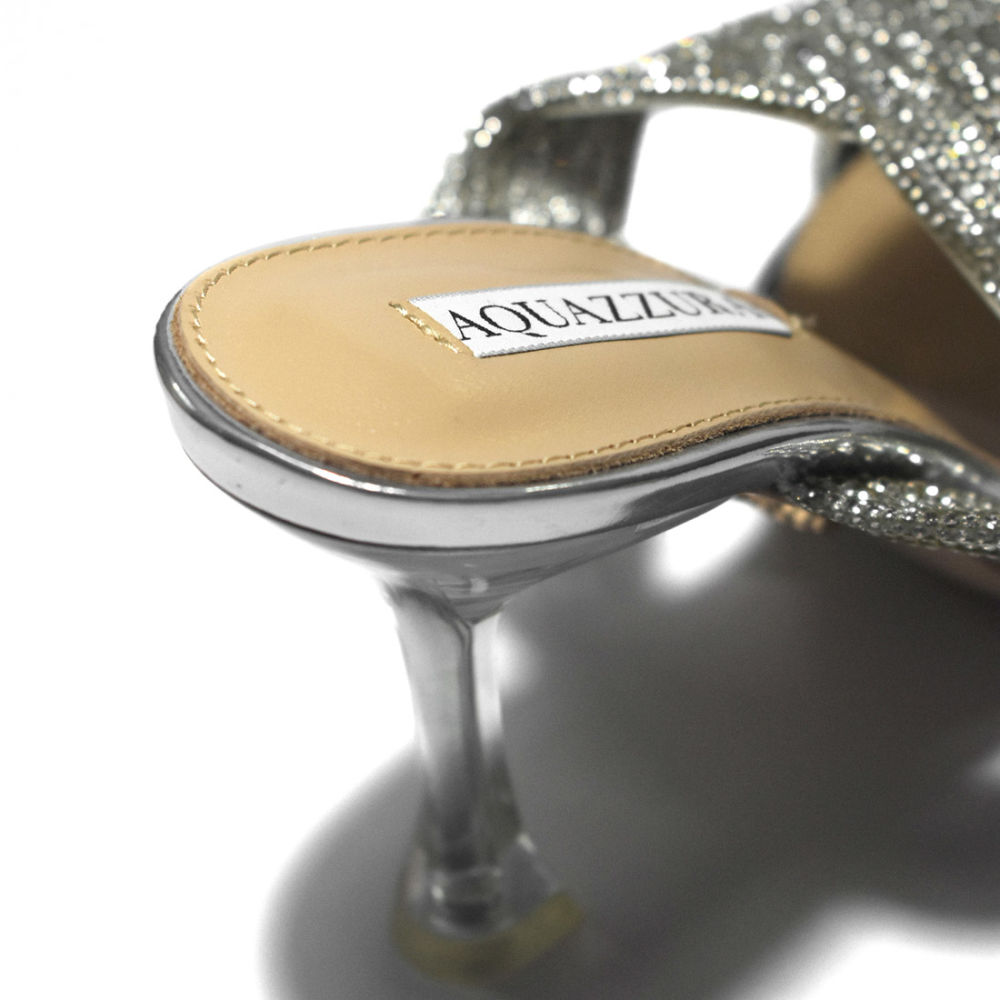 Aquazzura Silver Premium Heel Sandals-4