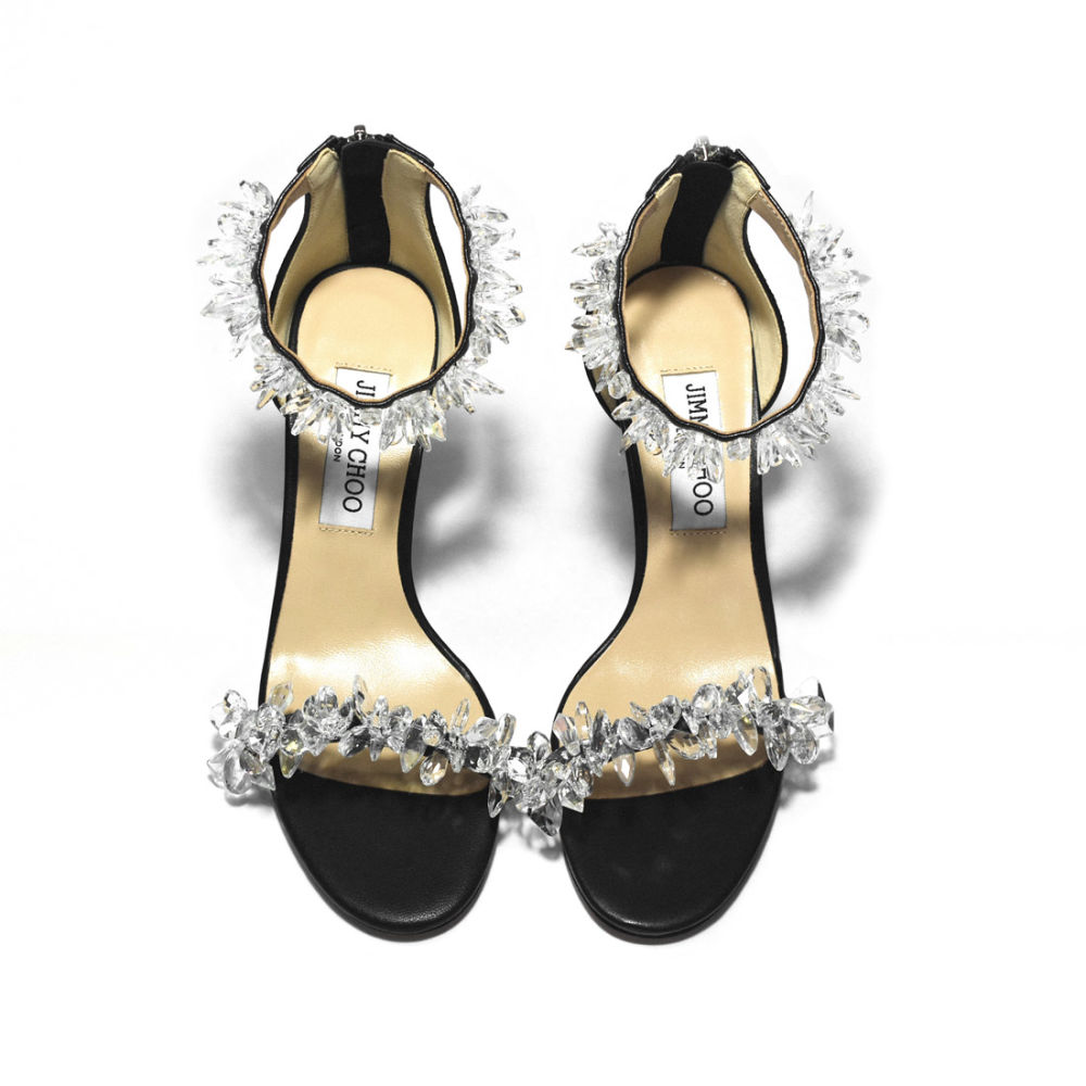 Jimmy Choo Black Maisel Embellished Sandals-5