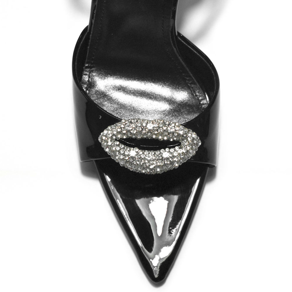 Saint Laurent Black Premium Leather Heel Sandals-3