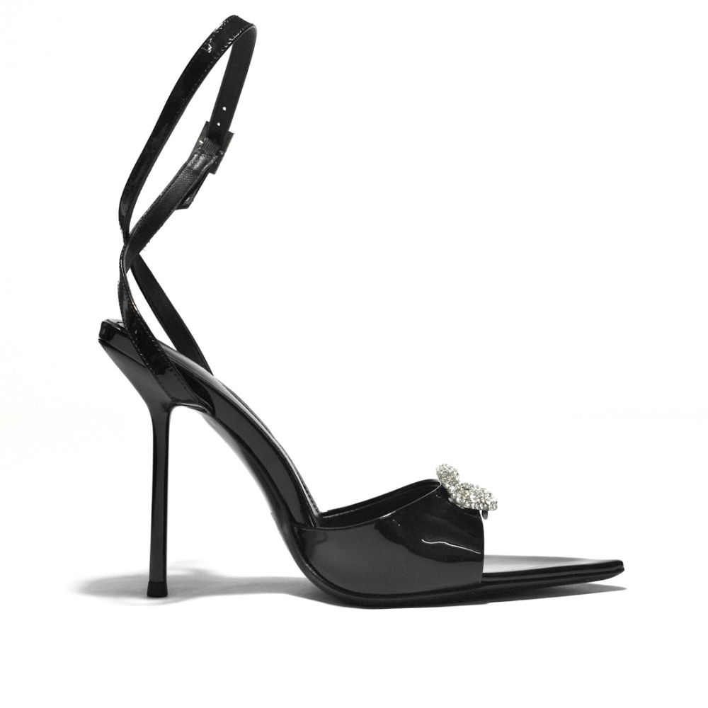 Saint Laurent Black Premium Leather Heel Sandals-2