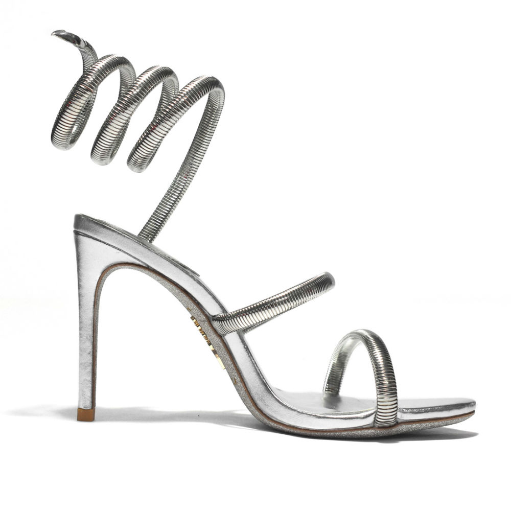 Rene Caovilla Cleo Crystal Silver Heel Sandals-2