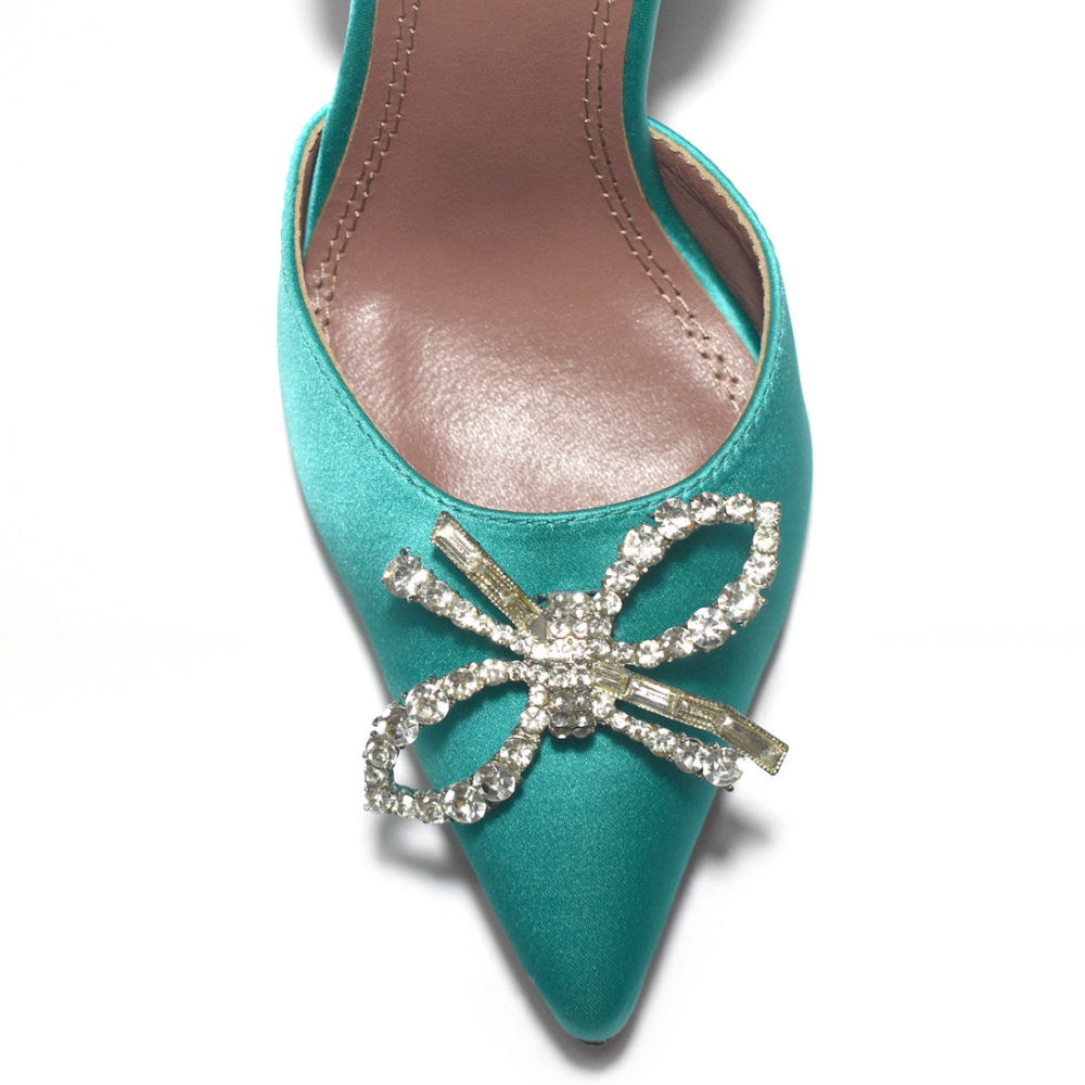 Amina Mauddi Green Begum Embellished Heel Sandals-3